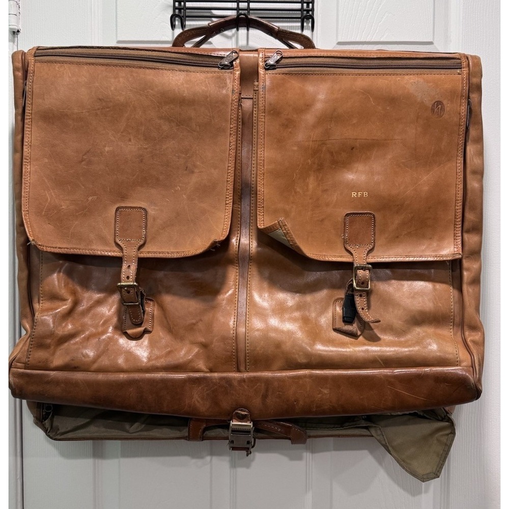 VINTAGE HARTMANN LEATHER BELTING GARMENT LUGGAGE BAG LARGE Brown